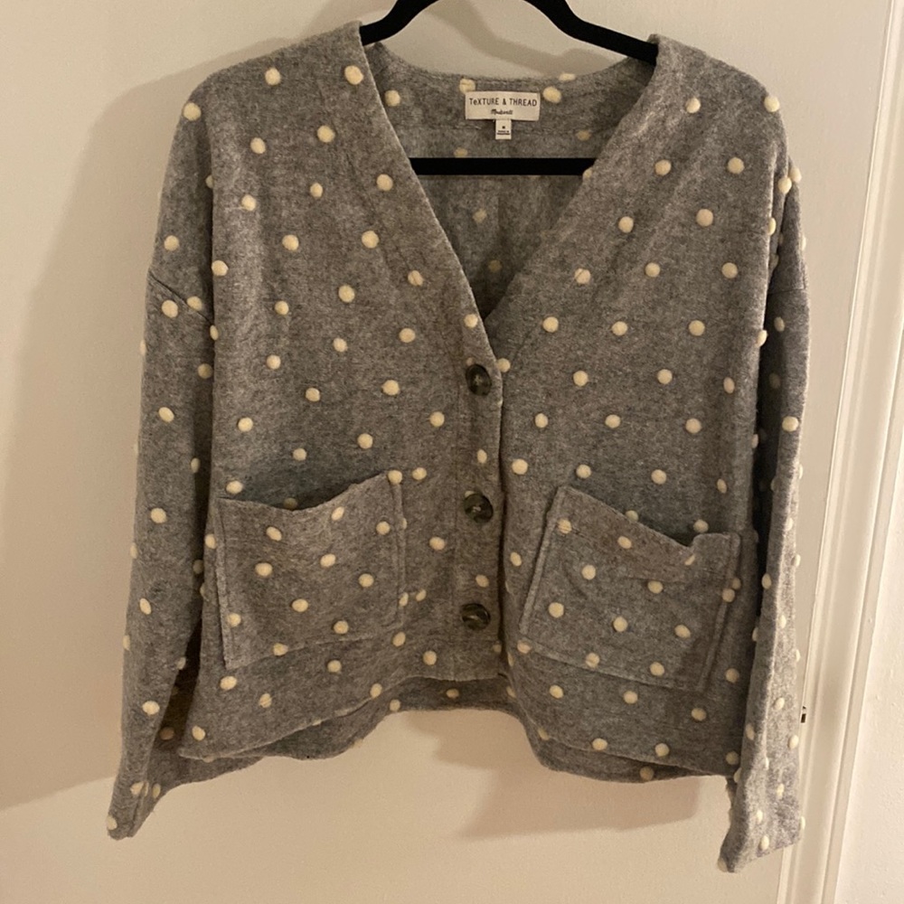Madewell Texture & Thread Dot Cardigan Sweater